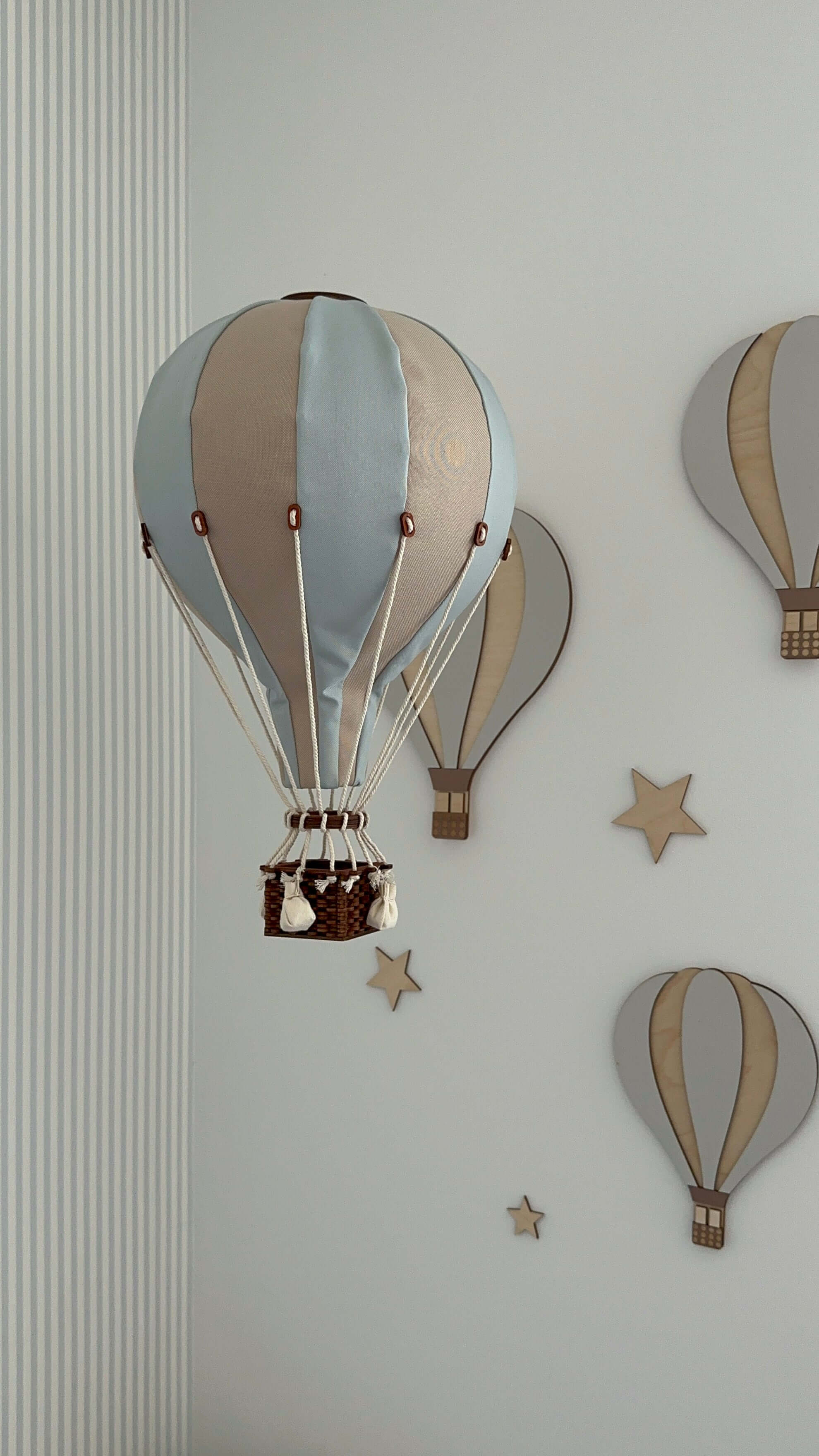 View details for Handmade wooden hot air balloon wall decoration (Color Light Grey) Handmade wooden hot air balloon wall decoration (Color Light Grey)